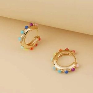 Fiesta Light Tone Hoop Earrings